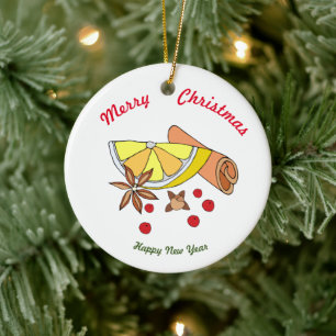 Joyeux Noël Joyeux nouvel an ornement céramique