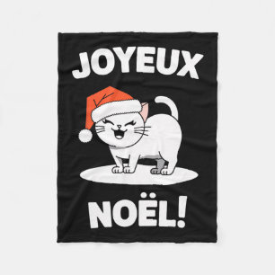 Joyeux Noël Khao Manee Weiße Katze Weihnachtsfeier Fleecedecke