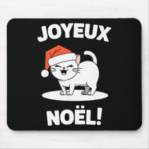 Joyeux Noël Khao Manee Weiße Katze Weihnachtsfeier Mousepad
