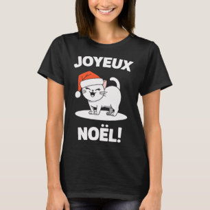 Joyeux Noël Khao Manee Weiße Katze Weihnachtsfeier T-Shirt