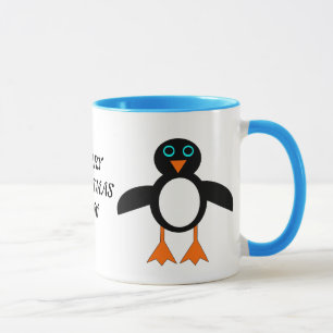 Joyeux Noël Maman Custom Penguin Mug