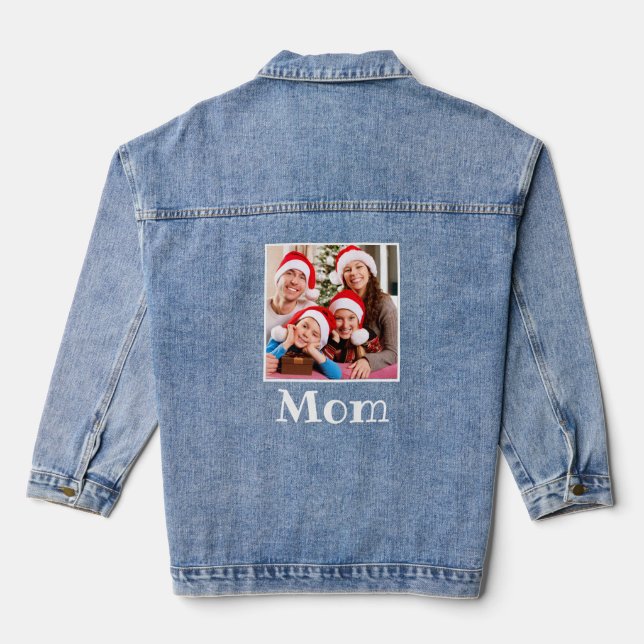 Joyeux Noël Maman Nom Et Photo Bleu (Verso)