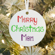 Joyeux Noël Maman Ornement réversible