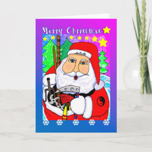 Joyeux Noël Martial Arts Père Noël Carte de voeux