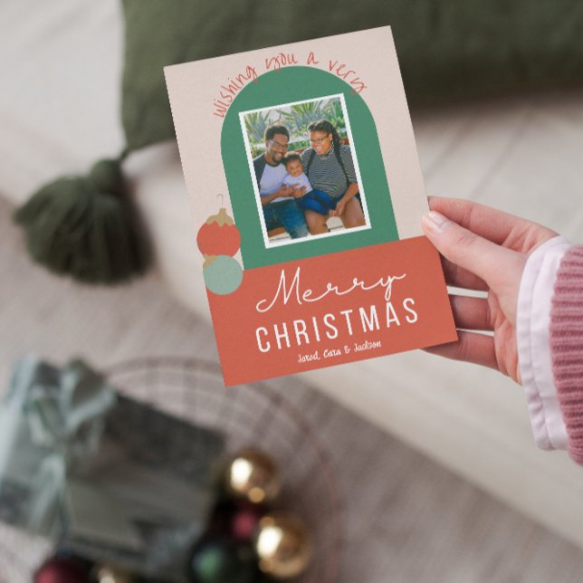 Joyeux Noël mignon couleur carte photo de Noël (Créateur téléchargé)