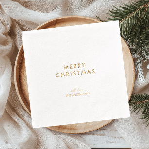 Joyeux Noël minimal en feuille d'or