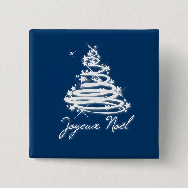 Joyeux Noël mit Weihnachtsbaum Button (Vorderseite)