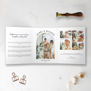 Joyeux Noël moderne Année en révision Carte