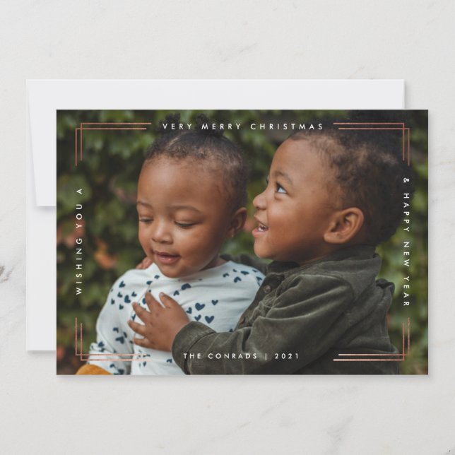 Joyeux Noël moderne carte photo une photo (Devant)
