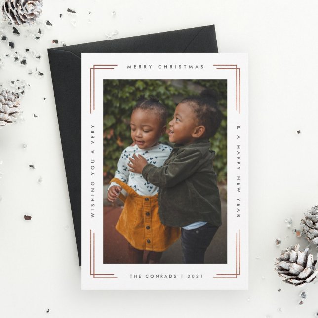 Joyeux Noël moderne carte photo une photo (Créateur téléchargé)