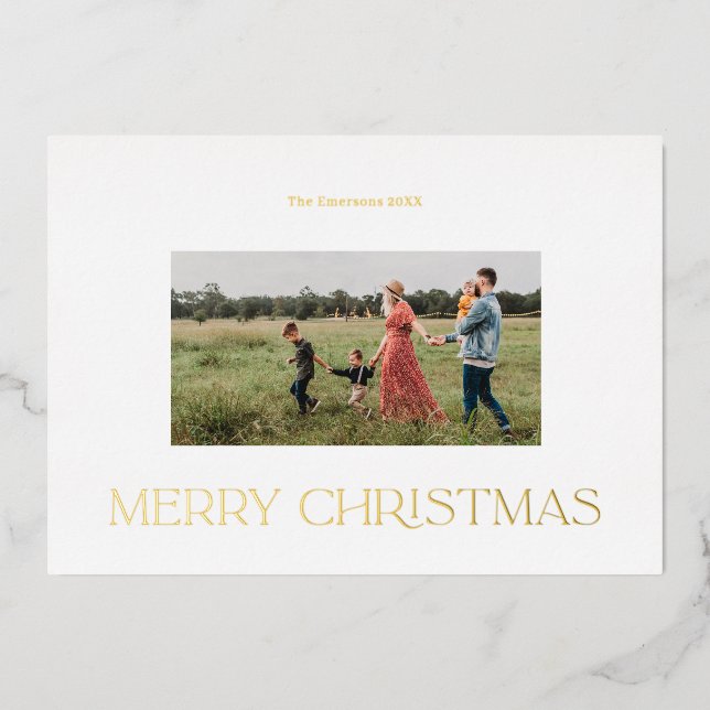 Joyeux Noël moderne Foil Carte de vacances (Recto)