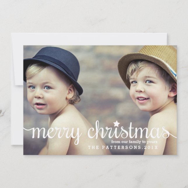 Joyeux Noël moderne Grand Carte photo (Devant)