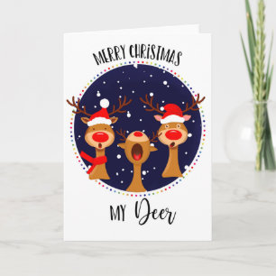 Joyeux Noël mon renne de cerf carte ami amant aman