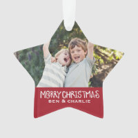 Joyeux Noël | Monogramme de l'ornement étoile roug