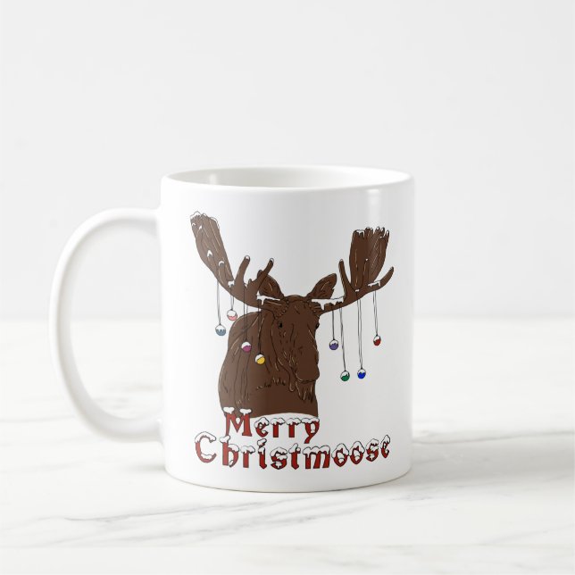 Joyeux Noël Moose Coffee Mug (Gauche)