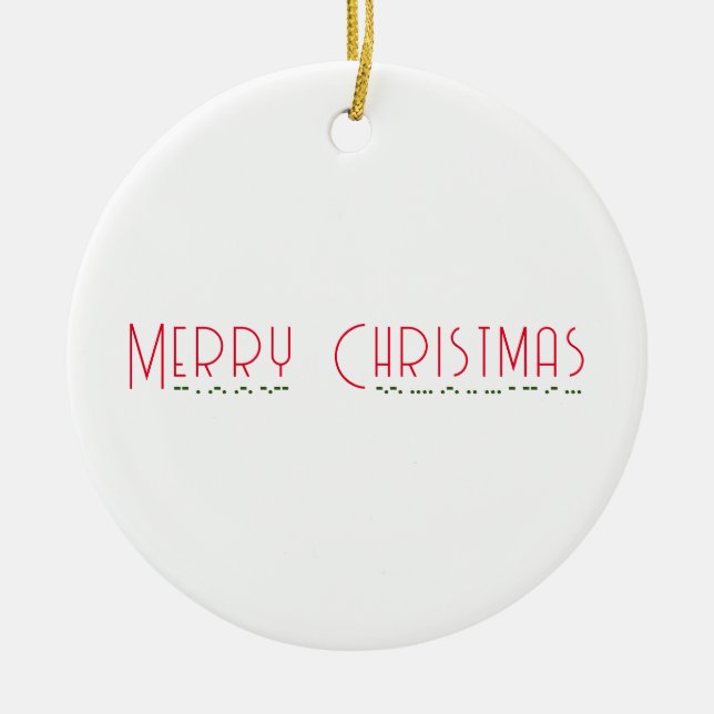 Joyeux Noël & Morse Code Ornement en métal (Devant)