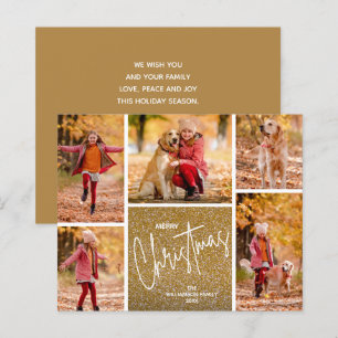 Joyeux Noël Multi Photo Gold Cartes Budget
