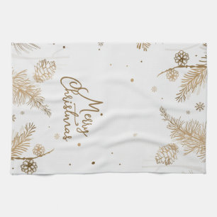 Joyeux Noël Neutre Or Design Serviette de cuisine