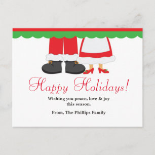 Joyeux Noël Noël Père Noël & Mme Carte postale