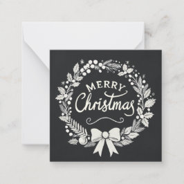 Joyeux Noël noir et blanc Mini carte de vacances