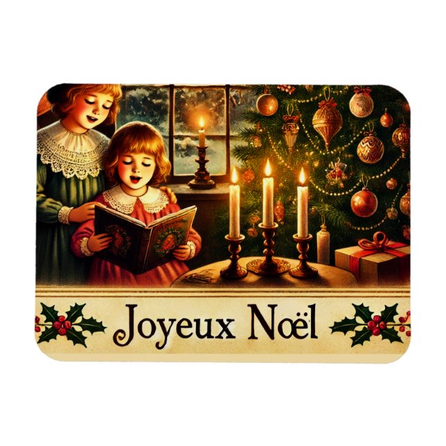 Joyeux Noël - nostalgisch Magnet (Horizontal)