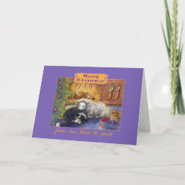 Joyeux Noël notre maison à la vôtre, carte chien