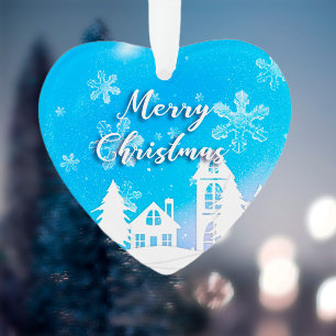 Joyeux Noël Nouvel An 2023 Maison Blanche Bleue ne