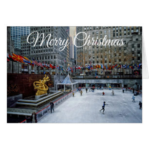 Joyeux Noël NYC Rockefeller Skatcard Carte