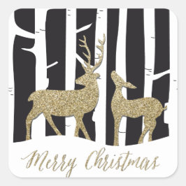 Joyeux Noël or planettering cerfs autocollant