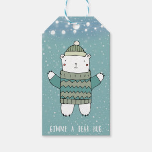 Joyeux Noël, ours bleu serré sur les étiquettes