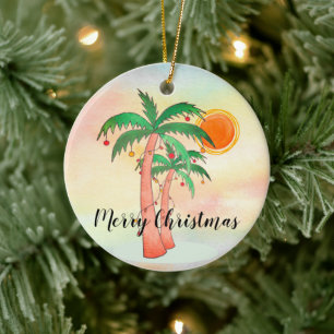 Joyeux Noël Palmiers Ornement coloré