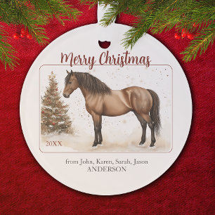 Joyeux Noël Paso Horse aquarelle personnalisée