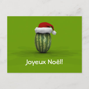 Joyeux Noël Pastèques Feiertagspostkarte