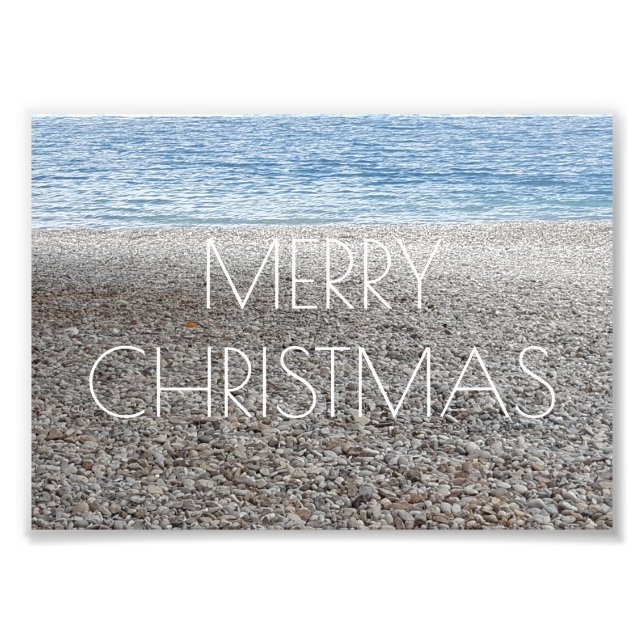 Joyeux Noël Pebble Beach Sea Ocean Photographie (Devant)