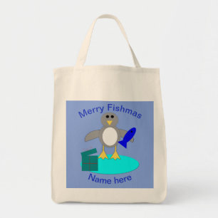 Joyeux Noël Pêche Pingouin Sac personnalisé