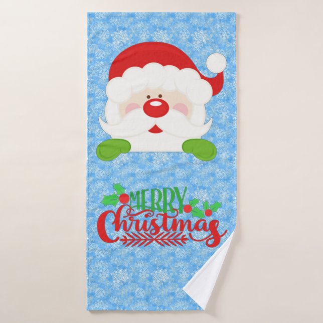 Joyeux Noël Père Noël (Serviette de bain)