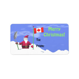 Joyeux Noël Père Noël au Canada étiquette cadeau