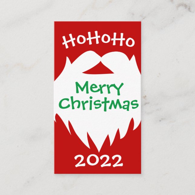Joyeux Noël Père Noël Beard 2022 Carte de visite (Devant)