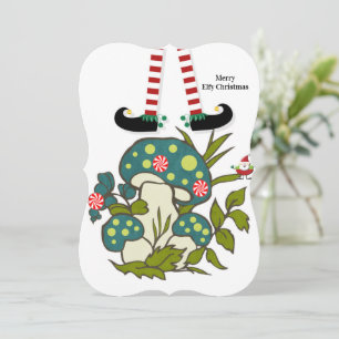 Joyeux Noël Père Noël Elf Père Noël Flat Carte de