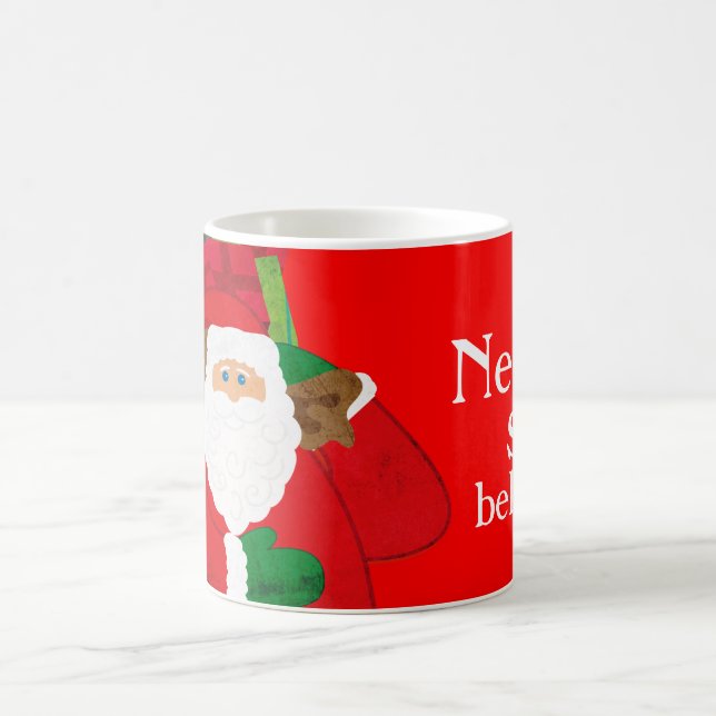 Joyeux Noël Père Noël rouge croyant amusant mug (Centre)