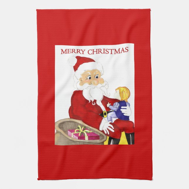 Joyeux Noël Père Noël & serviette de cuisine pour  (Vertical)