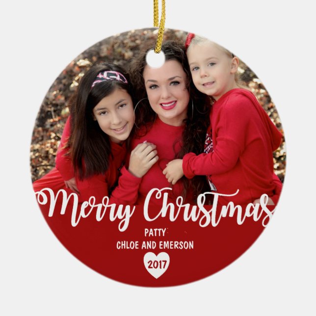 Joyeux Noël personnalisé 2017 Ornement photo (Devant)