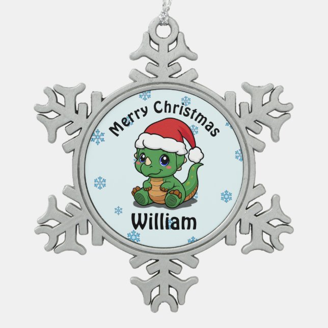 Joyeux Noël personnalisé ornement de flocon de nei (Devant)