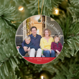 Joyeux Noël personnalisé rouge Ornement de l'arbre