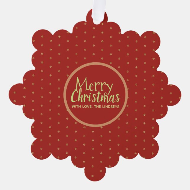 Joyeux Noël personnalisé Texte papier ornement car (Recto)
