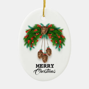 Joyeux Noël personnel ornement en céramique de cou