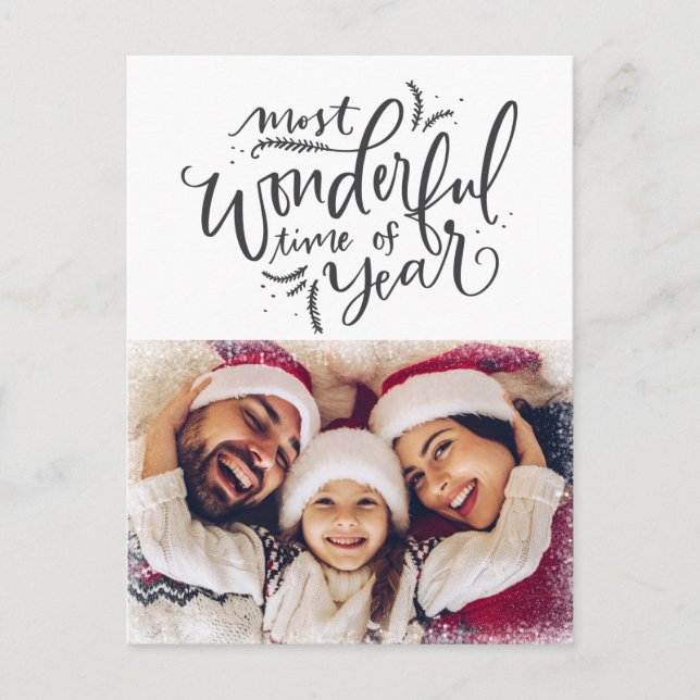 Joyeux Noël Photo Carte de vacances neige (Devant)