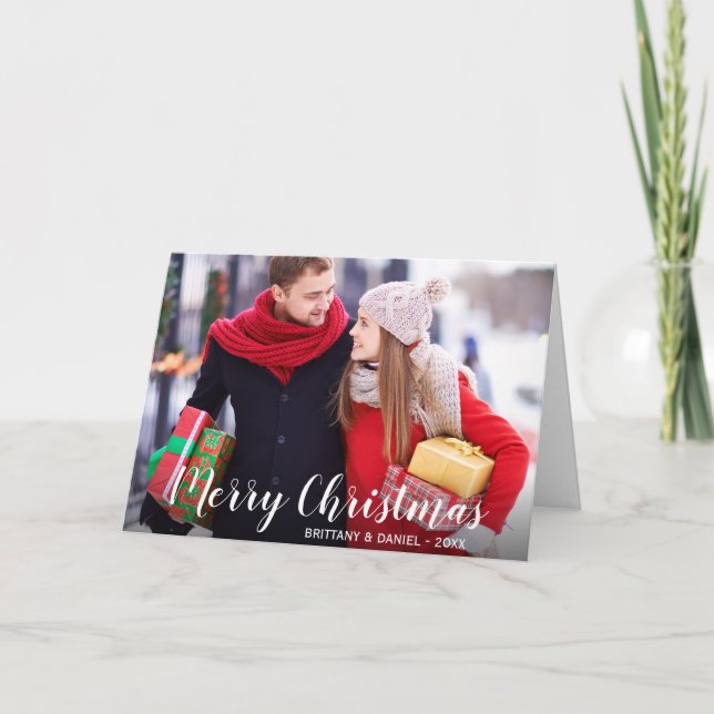 Joyeux Noël Photo Couple Carte de remplissage WS (Devant)
