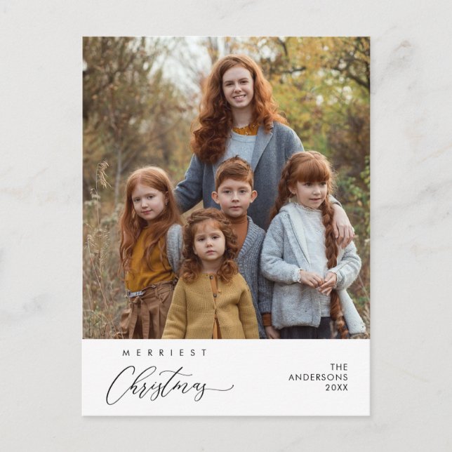 Joyeux Noël Photo de famille Bonheur Carte de vœux (Devant)