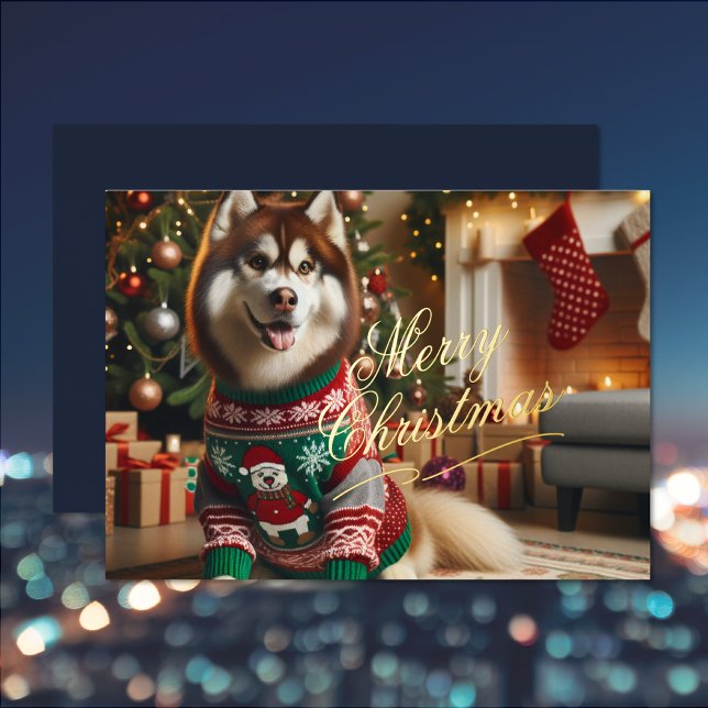 Joyeux Noël Photo Foil Carte de vacances (Merry Christmas Photo Foil Holiday Card (front and back))